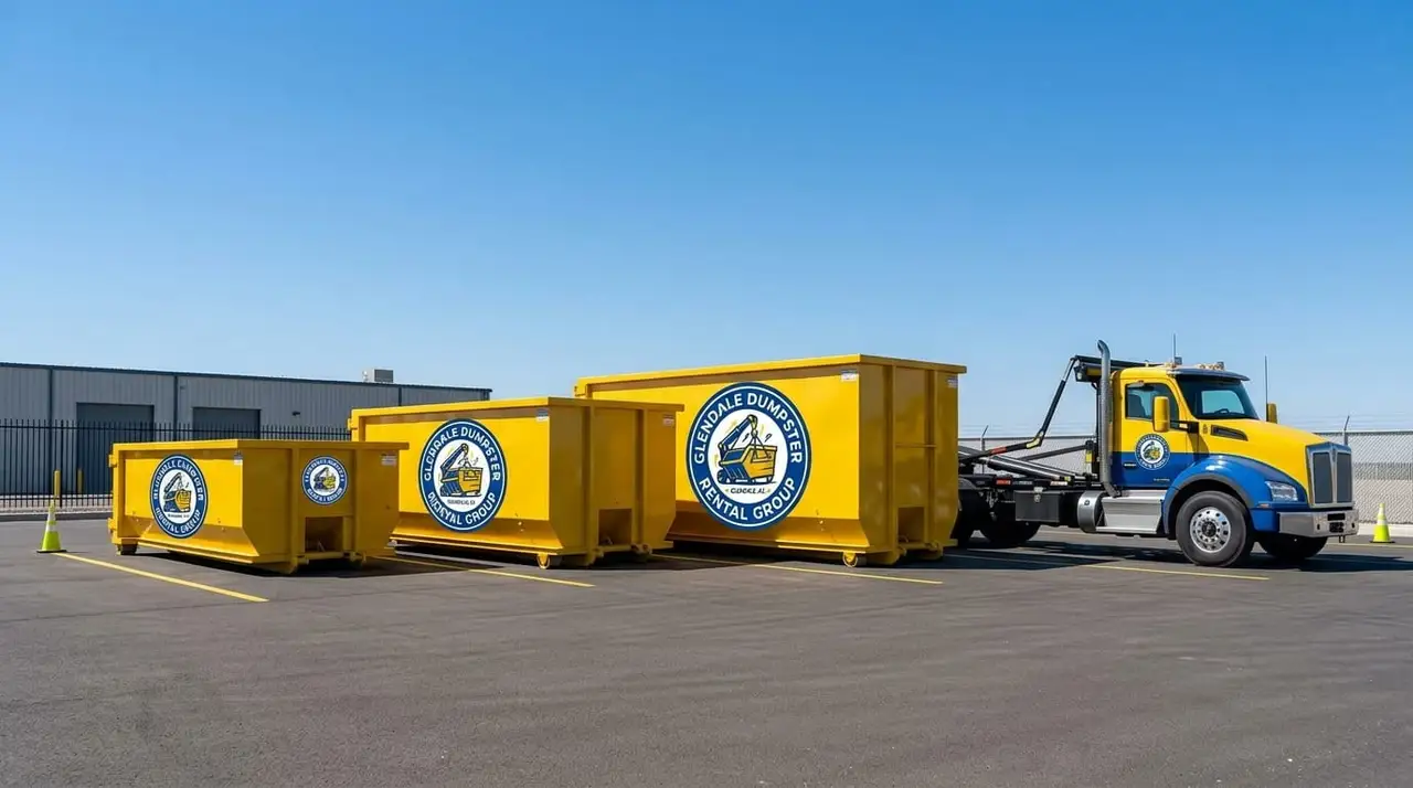 Roll-off dumpster being delivered in Glendale, AZ